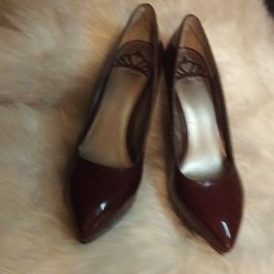 Fergalicious blood burgundy patent leather shoe